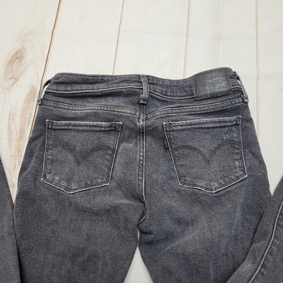 Levis 711 Mid rise gray ripped skinny jeans - Picture 4 of 9